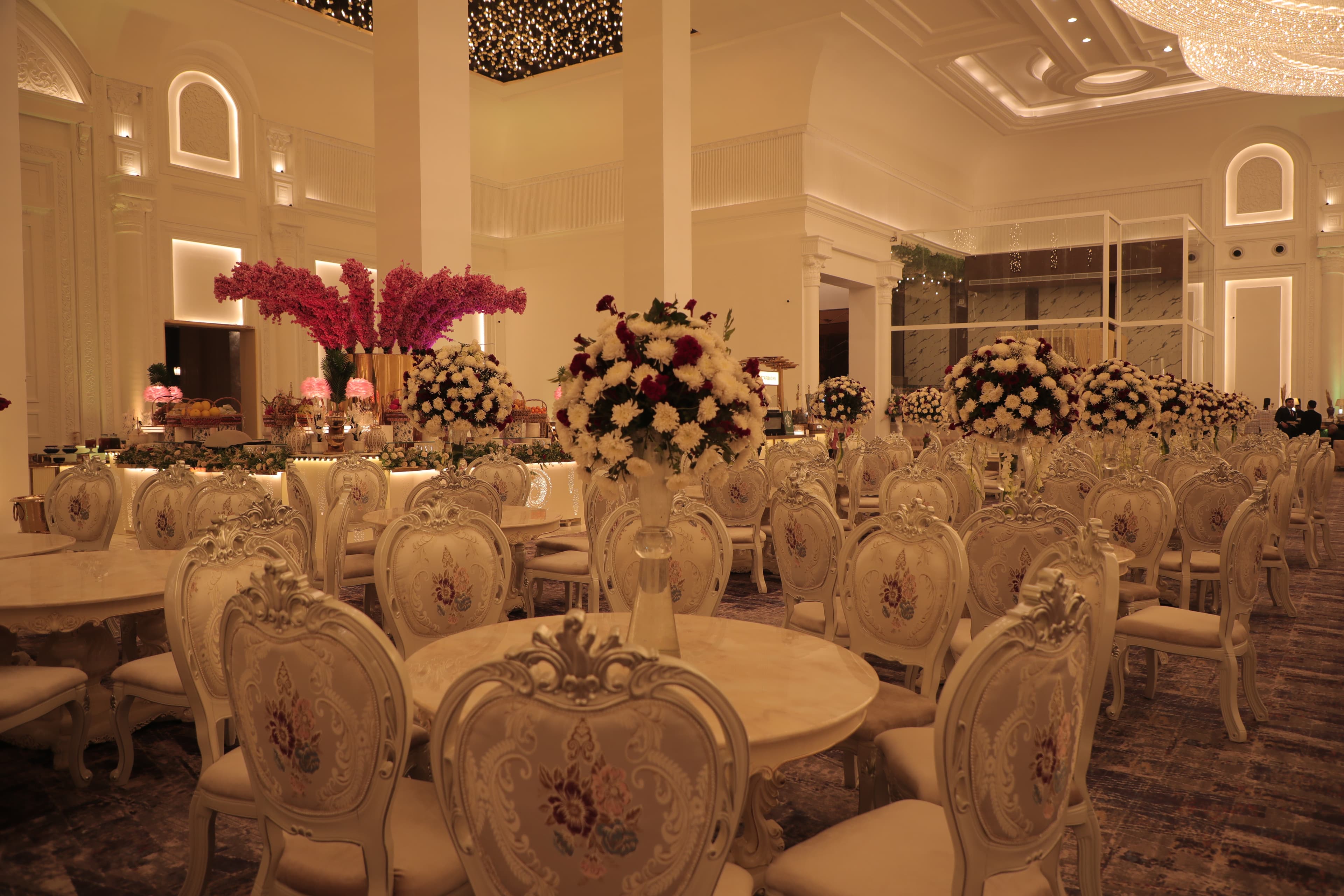 Grand Dining Hall with Ornate Seating