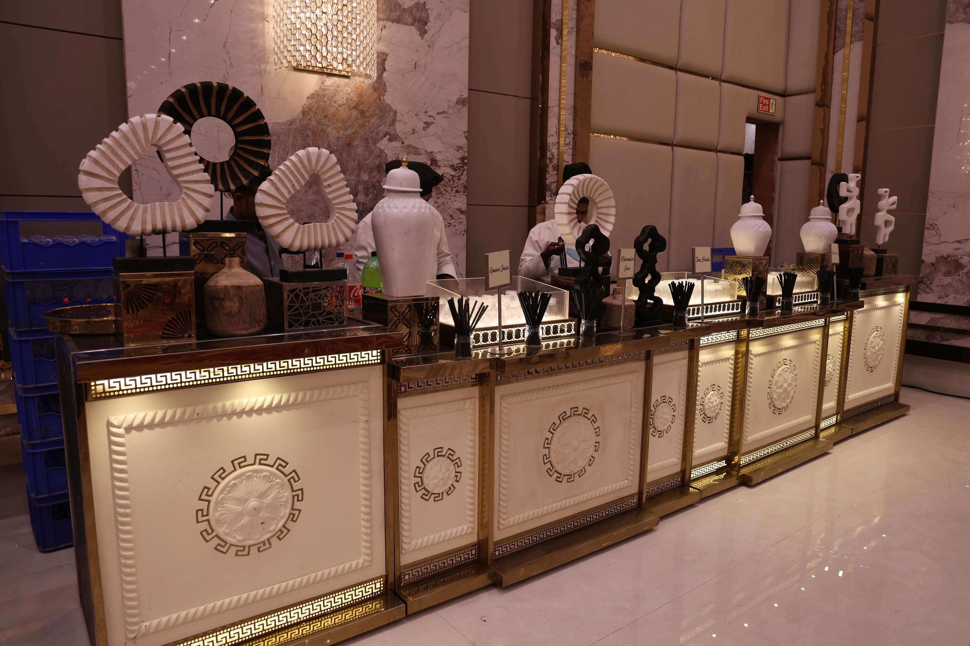 Designer beverage station at party venue