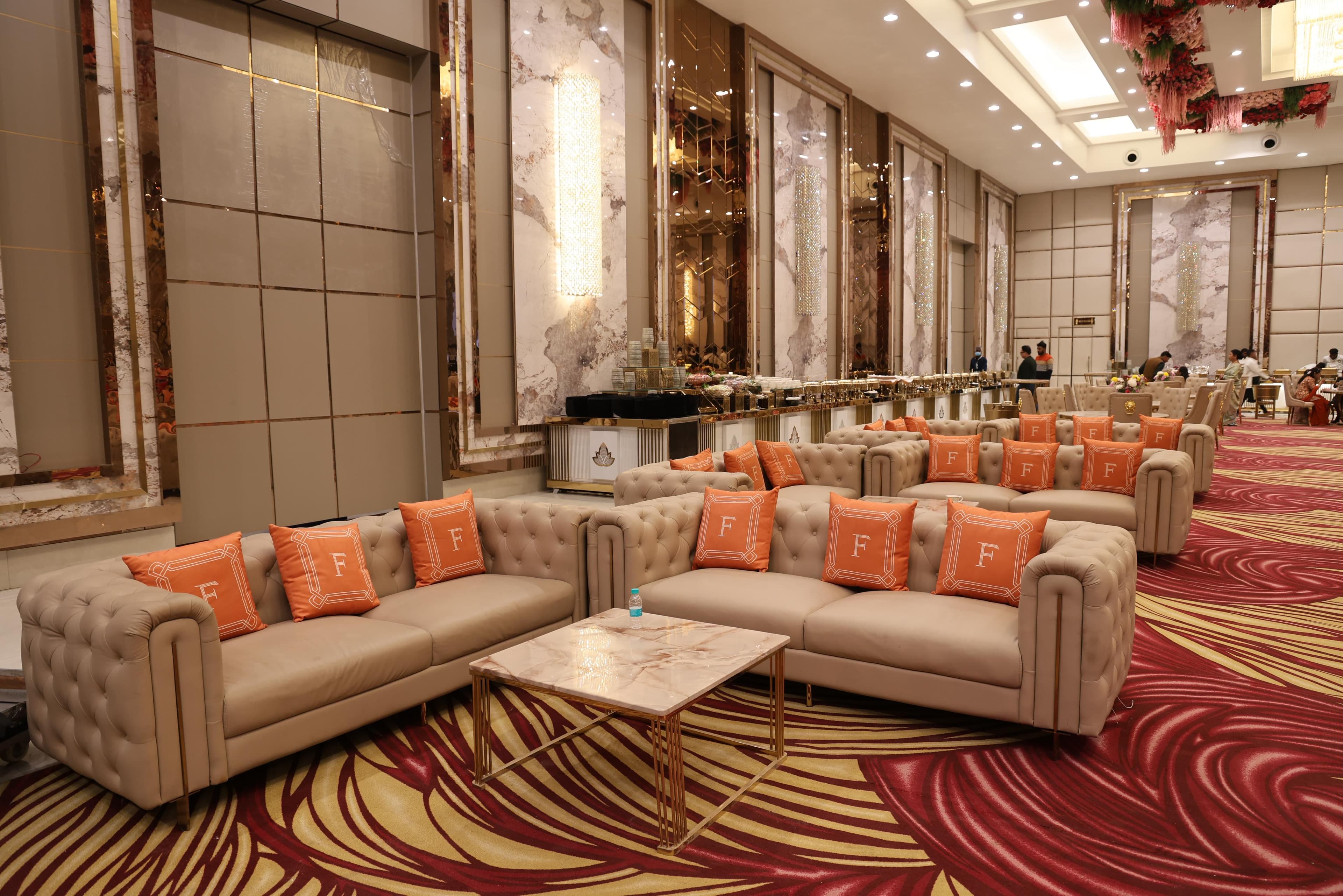 VIP lounge area at wedding resort